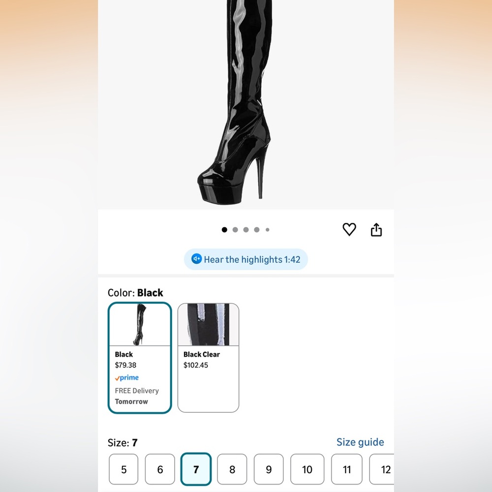 Elle Glossy Patent Black Over the Knee Boots - Picture 12 of 13